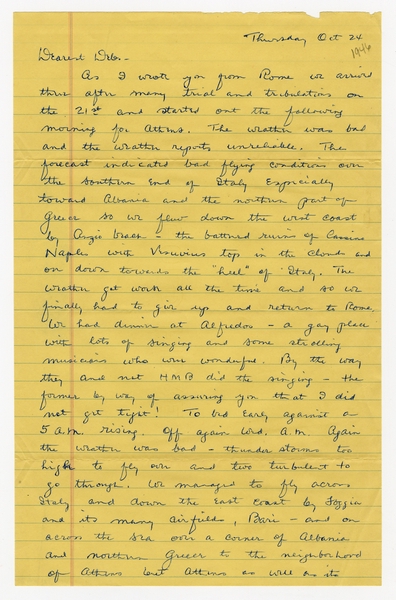 Image: correspondence: Harold M. Bixby to Debby Bixby