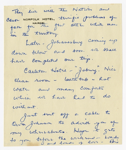 Image: correspondence: Harold M. Bixby to Debby Bixby