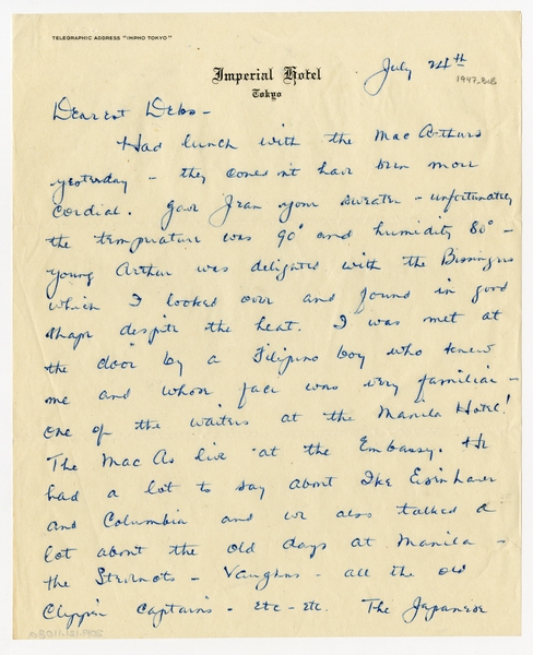 Image: correspondence: Harold M. Bixby to Debby Bixby