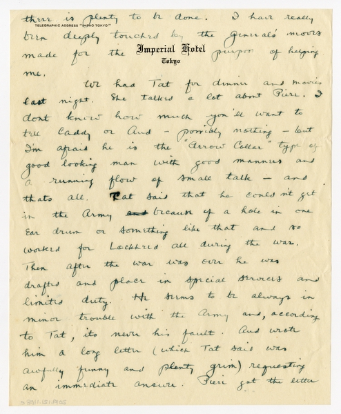 Image: correspondence: Harold M. Bixby to Debby Bixby