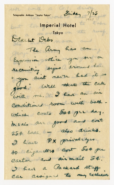 Image: correspondence: Harold M. Bixby to Debby Bixby