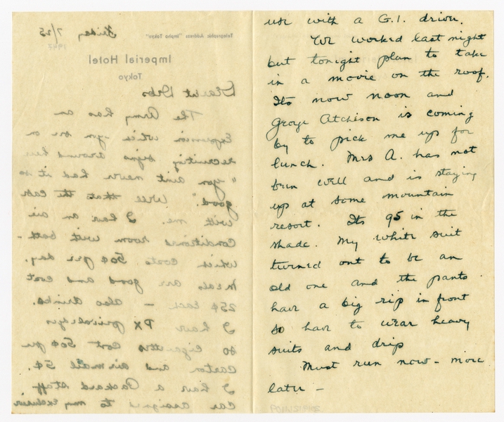 Image: correspondence: Harold M. Bixby to Debby Bixby