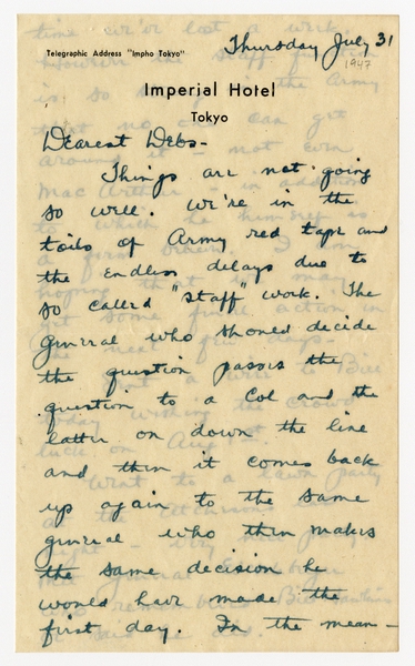 Image: correspondence: Harold M. Bixby to Debby Bixby