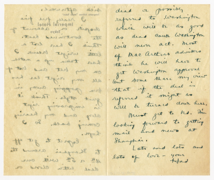 Image: correspondence: Harold M. Bixby to Debby Bixby