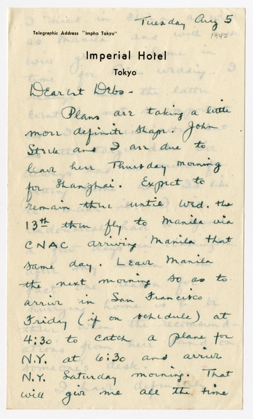 Image: correspondence: Harold M. Bixby to Debby Bixby