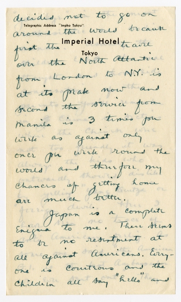 Image: correspondence: Harold M. Bixby to Debby Bixby