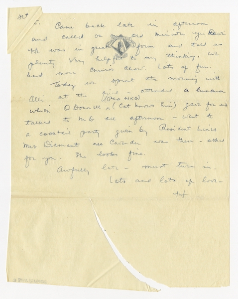 Image: correspondence: Harold M. Bixby to Debby Bixby