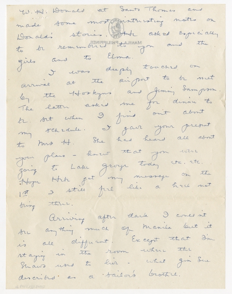 Image: correspondence: Harold M. Bixby to Debby Bixby