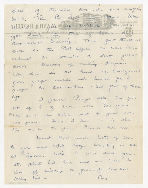 Image: correspondence: Harold M. Bixby to Debby Bixby