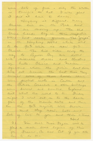 Image: correspondence: Harold M. Bixby to Debby Bixby