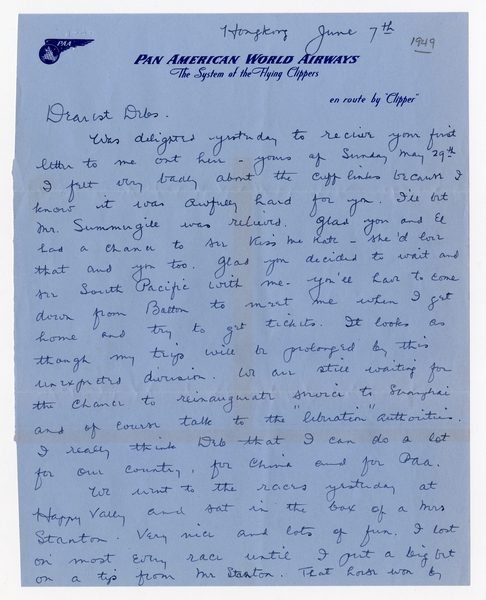 Image: correspondence: Harold M. Bixby to Debby Bixby