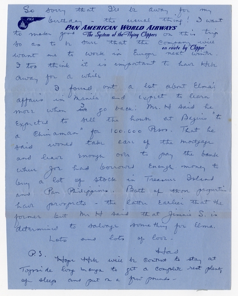 Image: correspondence: Harold M. Bixby to Debby Bixby