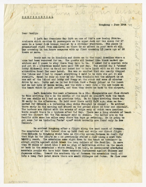 Image: correspondence: Harold M. Bixby, family circular letter