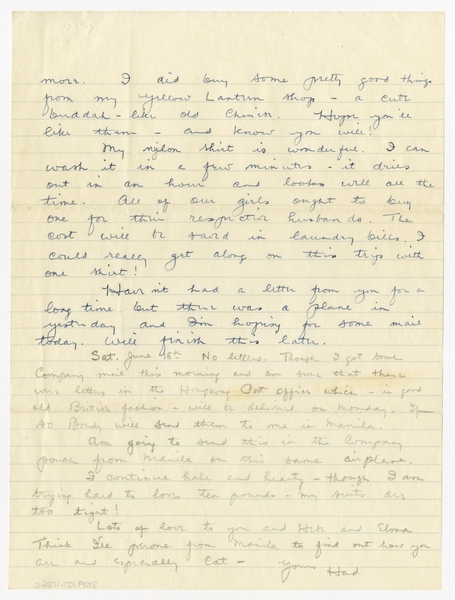Image: correspondence: Harold M. Bixby to Debby Bixby