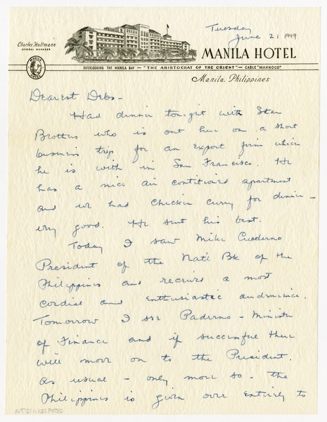 Image: correspondence: Harold M. Bixby to Debby Bixby