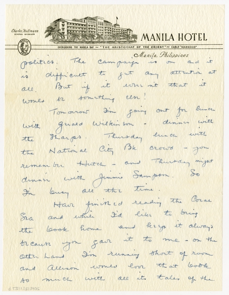 Image: correspondence: Harold M. Bixby to Debby Bixby