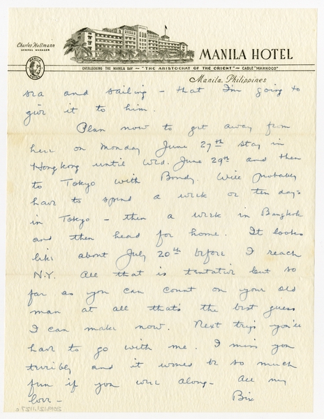 Image: correspondence: Harold M. Bixby to Debby Bixby