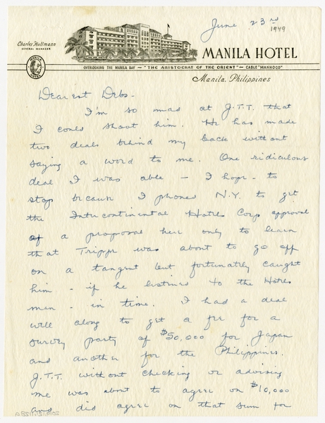 Image: correspondence: Harold M. Bixby to Debby Bixby