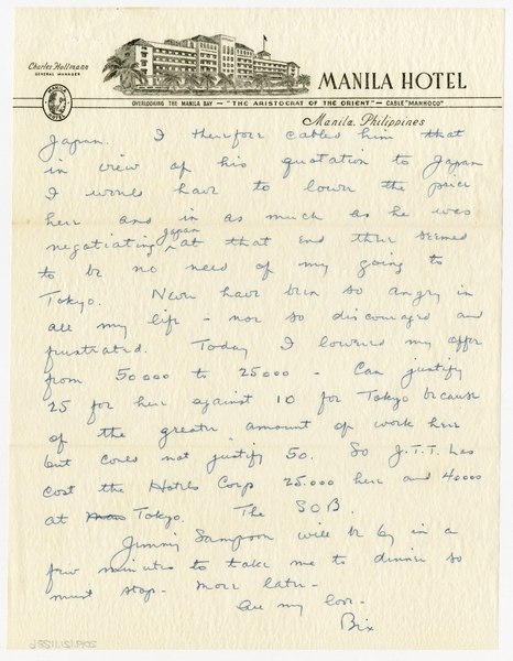 Image: correspondence: Harold M. Bixby to Debby Bixby