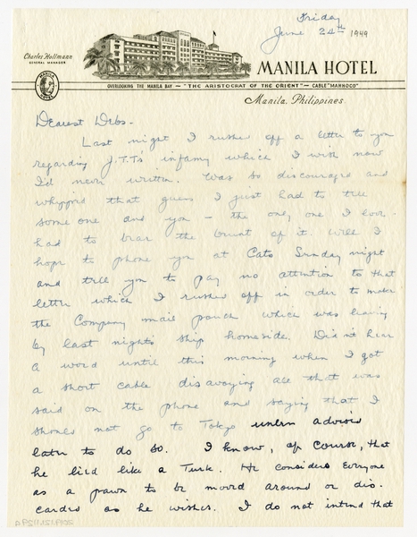 Image: correspondence: Harold M. Bixby to Debby Bixby