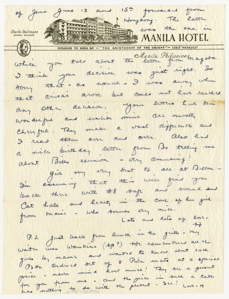Image: correspondence: Harold M. Bixby to Debby Bixby