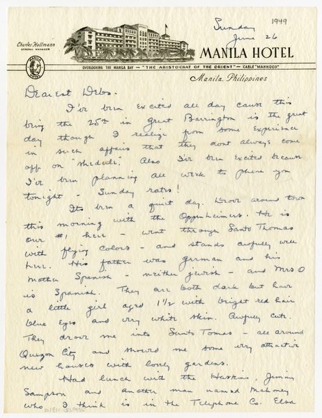 Image: correspondence: Harold M. Bixby to Debby Bixby