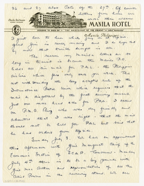 Image: correspondence: Harold M. Bixby to Debby Bixby