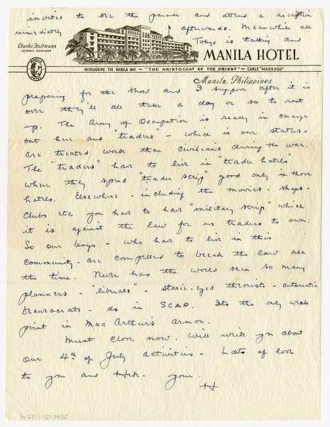 Image: correspondence: Harold M. Bixby to Debby Bixby