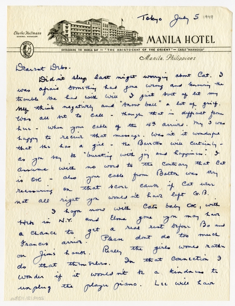 Image: correspondence: Harold M. Bixby to Debby Bixby