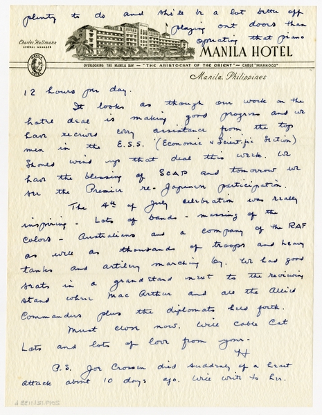 Image: correspondence: Harold M. Bixby to Debby Bixby