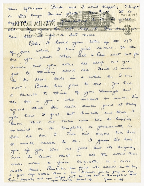 Image: correspondence: Harold M. Bixby to Debby Bixby