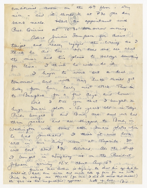 Image: correspondence: Harold M. Bixby to Debby Bixby