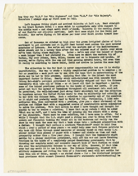Image: correspondence: Harold M. Bixby, family circular letter