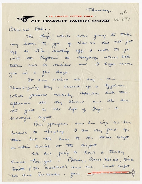 Image: correspondence: Harold M. Bixby to Debby Bixby