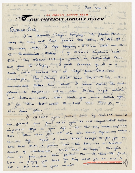 Image: correspondence: Harold M. Bixby to Debby Bixby