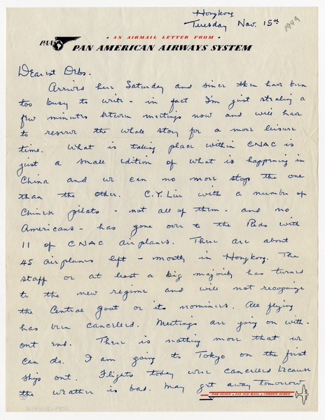 Image: correspondence: Harold M. Bixby to Debby Bixby