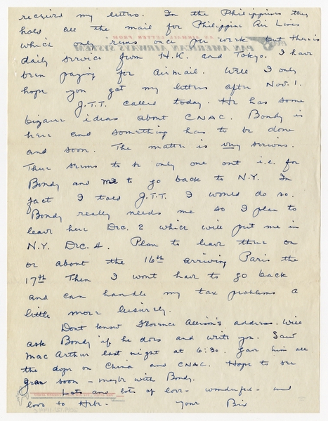 Image: correspondence: Harold M. Bixby to Debby Bixby