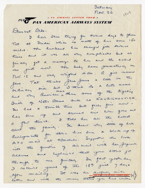 Image: correspondence: Harold M. Bixby to Debby Bixby