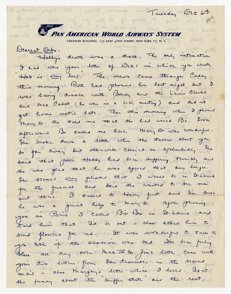 Image: correspondence: Harold M. Bixby to Debby Bixby