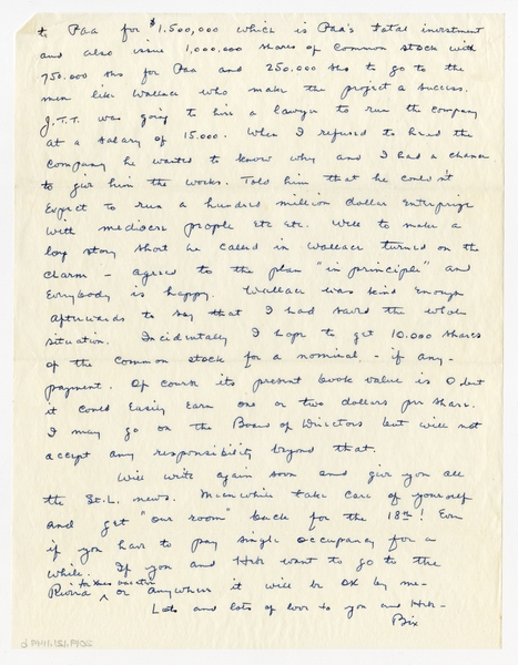 Image: correspondence: Harold M. Bixby to Debby Bixby
