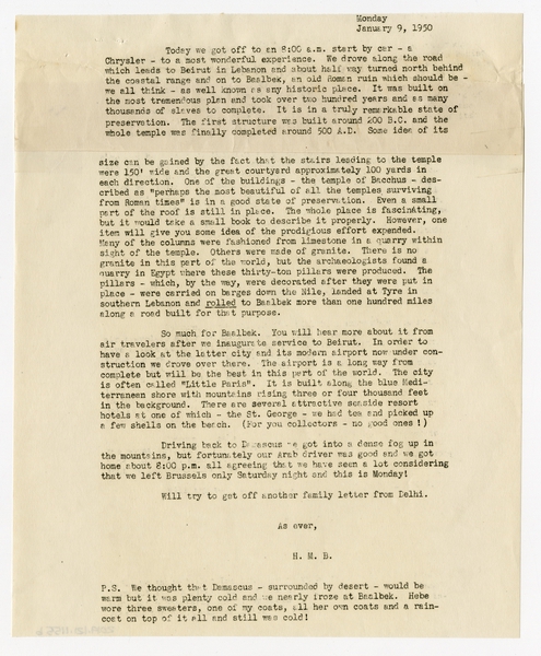 Image: correspondence: Harold M. Bixby, family circular letter