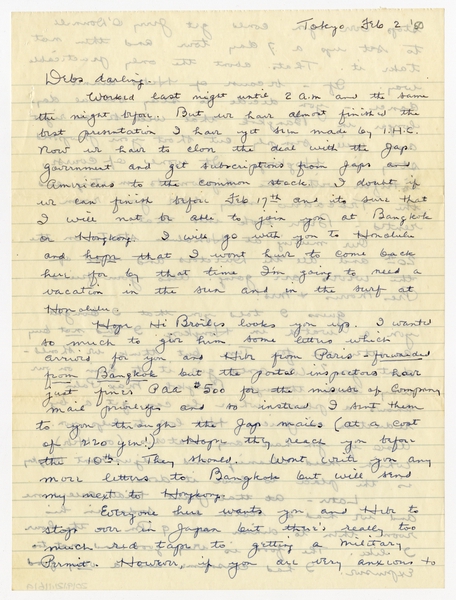 Image: correspondence: Harold M. Bixby to Debby Bixby
