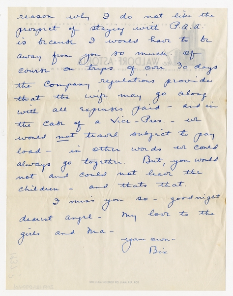 Image: correspondence: Harold M. Bixby to Debby Bixby