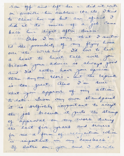 Image: correspondence: Harold M. Bixby to Debby Bixby