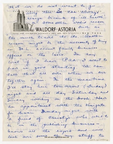 Image: correspondence: Harold M. Bixby to Debby Bixby