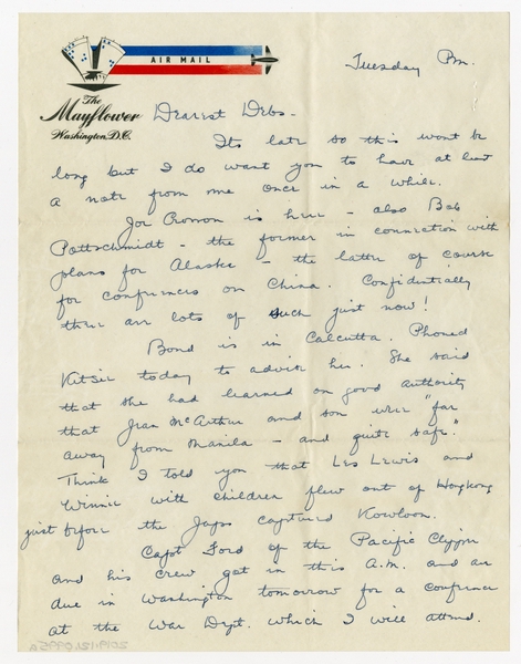 Image: correspondence: Harold M. Bixby to Debby Bixby