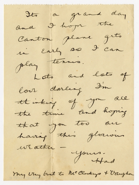 Image: correspondence: Harold M. Bixby to Debby Bixby