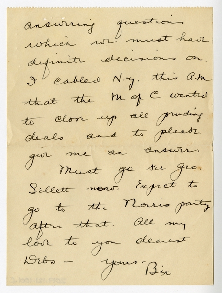 Image: correspondence: Harold M. Bixby to Debby Bixby