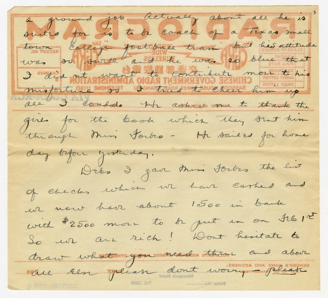 Image: correspondence: Harold M. Bixby to Debby Bixby