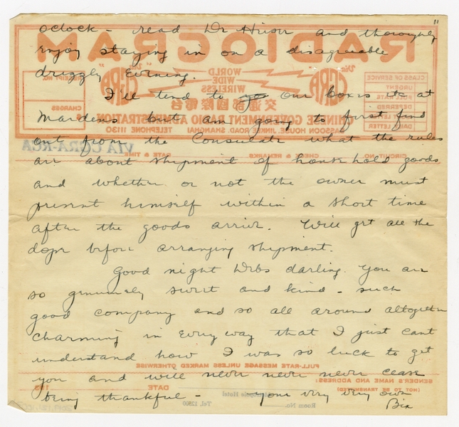 Image: correspondence: Harold M. Bixby to Debby Bixby